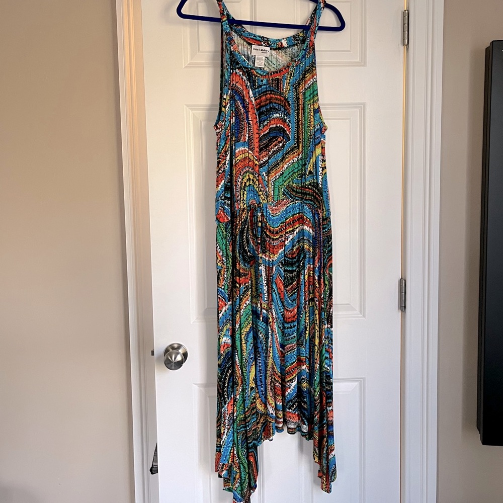 Kate & Mallory Multicolor Maxi Dress - Blue, Green, Orange, Black